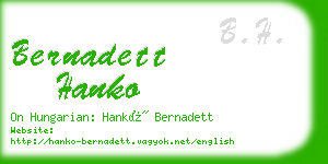 bernadett hanko business card